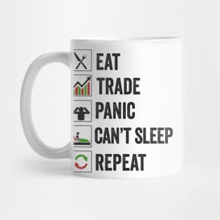 Stock Exchange Gift Eat Trade Panic Can't Sleep Repeat Mug